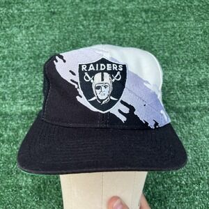 Vintage Logo Athletic Los Angeles Raiders NFL Splash Adult Snapback Hat Cap 90s